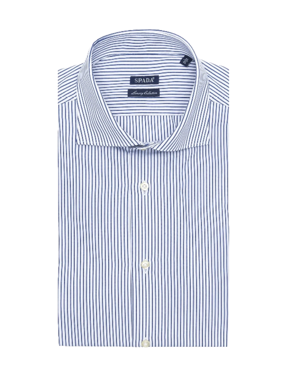 Camicia a righe sottili in puro cotone 