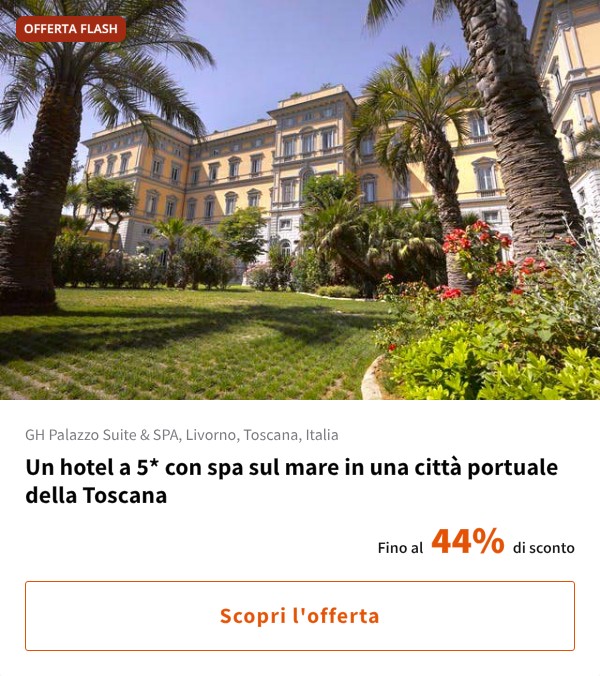Un hotel a 5* con spa sul mare in una città portuale della Toscana