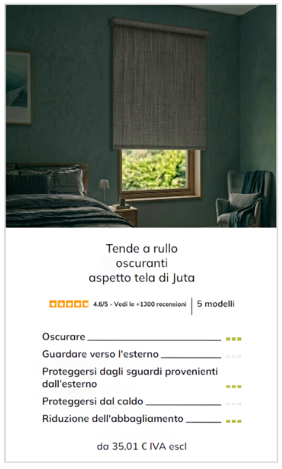 Tenda a rullo oscurante aspetto tela di Juta