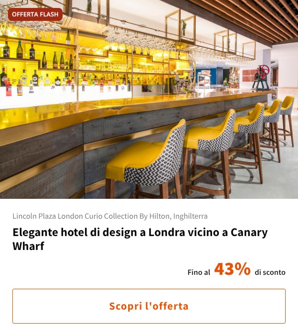 Elegante hotel di design a Londra vicino a Canary Wharf