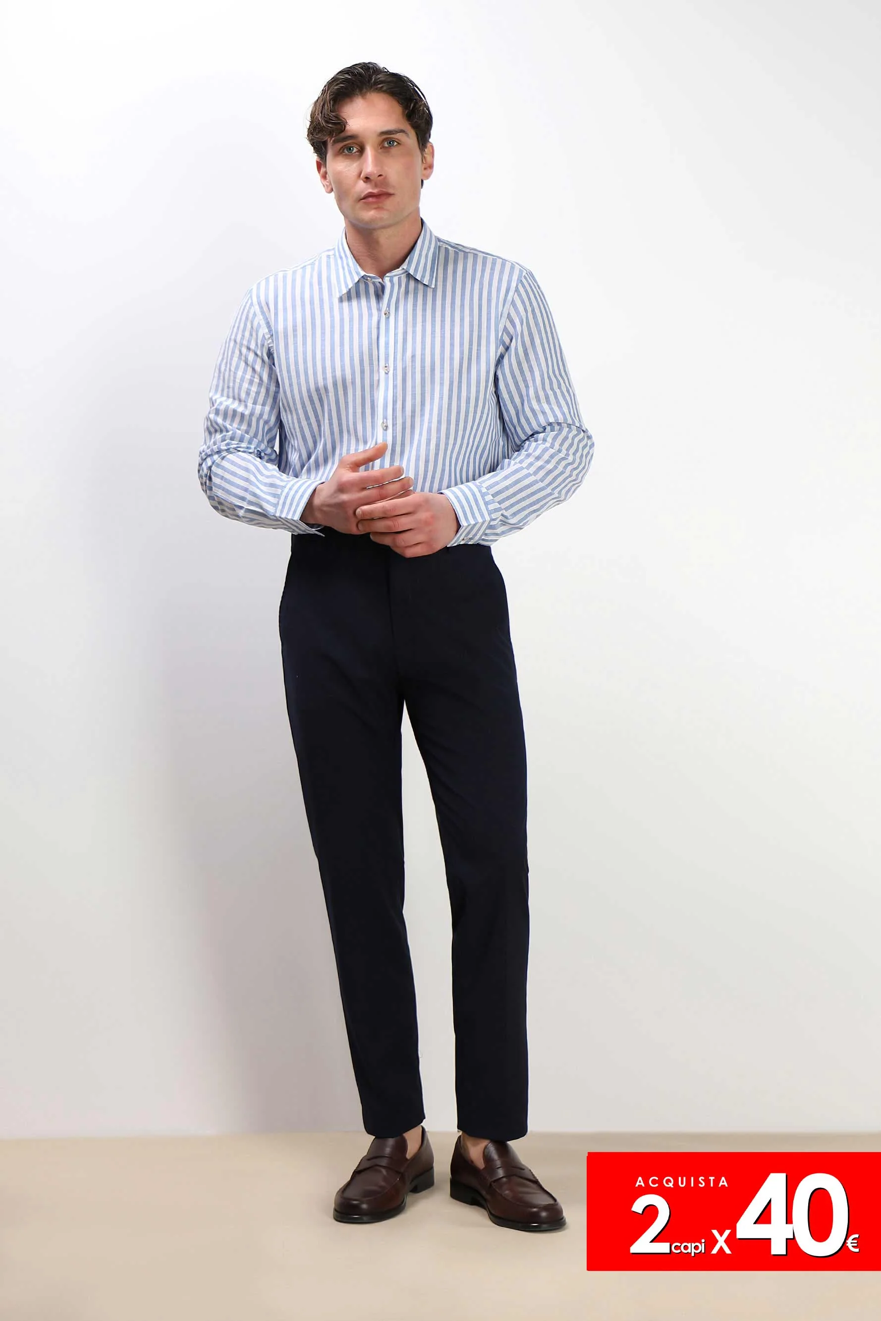 Image of CAMICIA COTONE SLUB