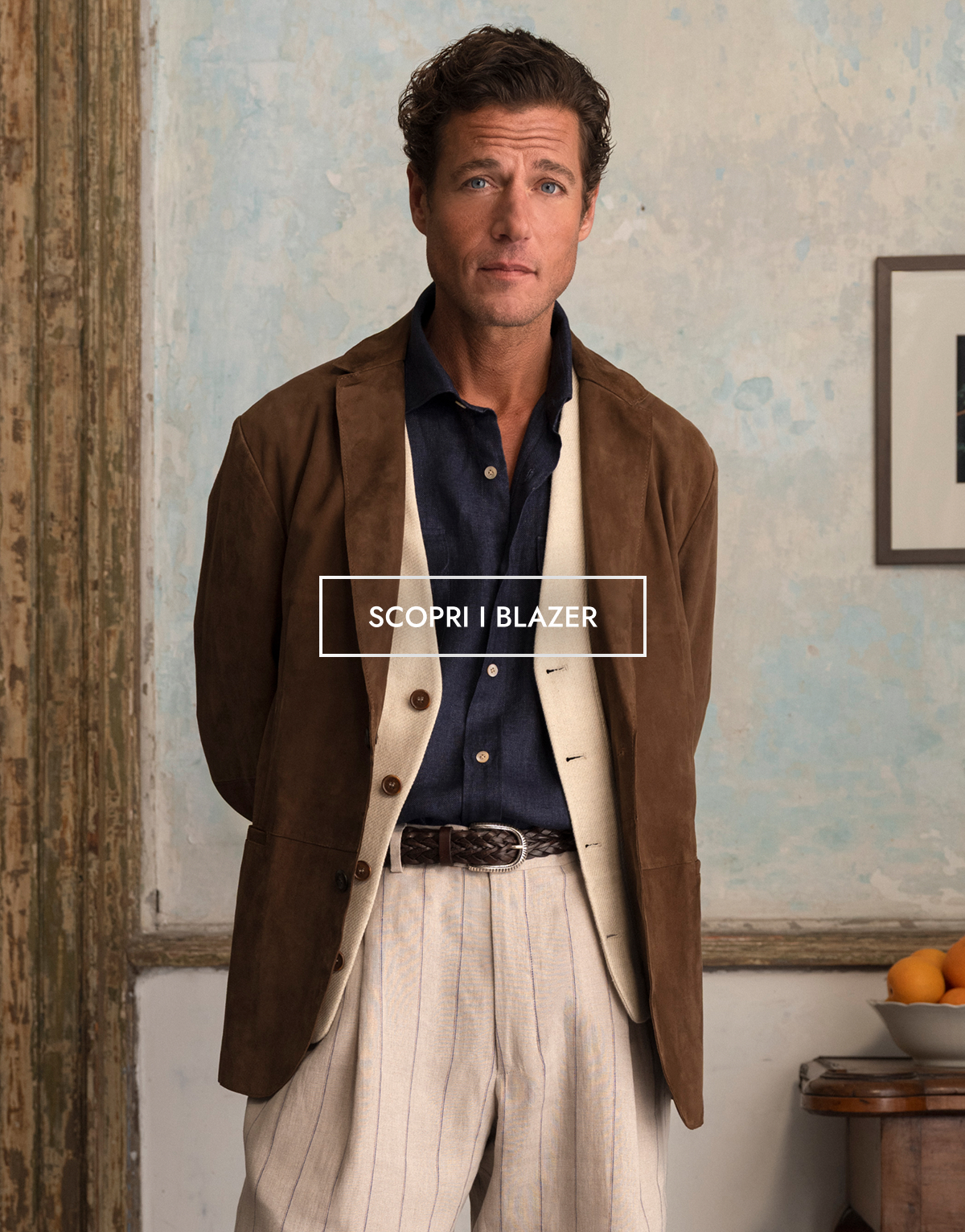  il blazer in 100% suede.