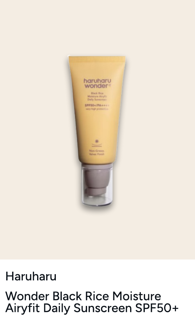 Haruharu Wonder Black Rice Moisture Airyfit Daily Sunscreen SPF50+/PA++++ 50ml