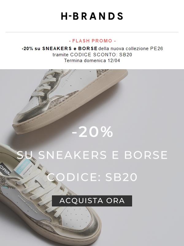 -20% su Sneakers e borse ⏰ fino a domenica