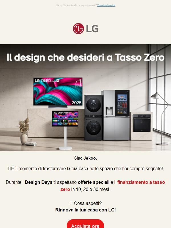✨Il design che desideri a Tasso Zero!