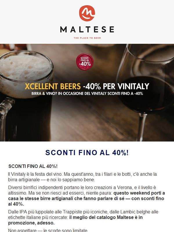 🍺 Vinitaly weekend: birre artigianali fino al -40%