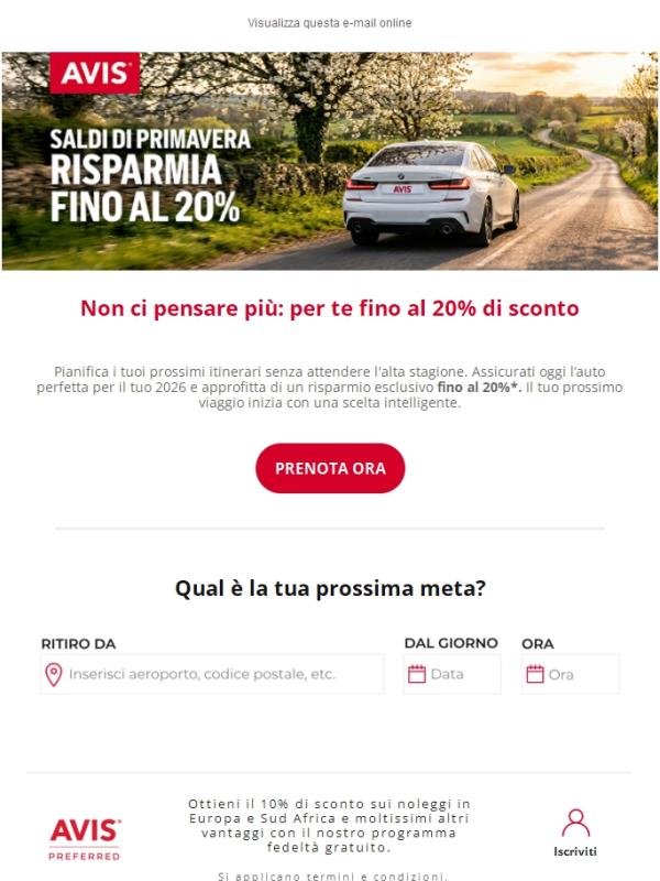 Le ultime ore per l'offertafino al 20% sconto