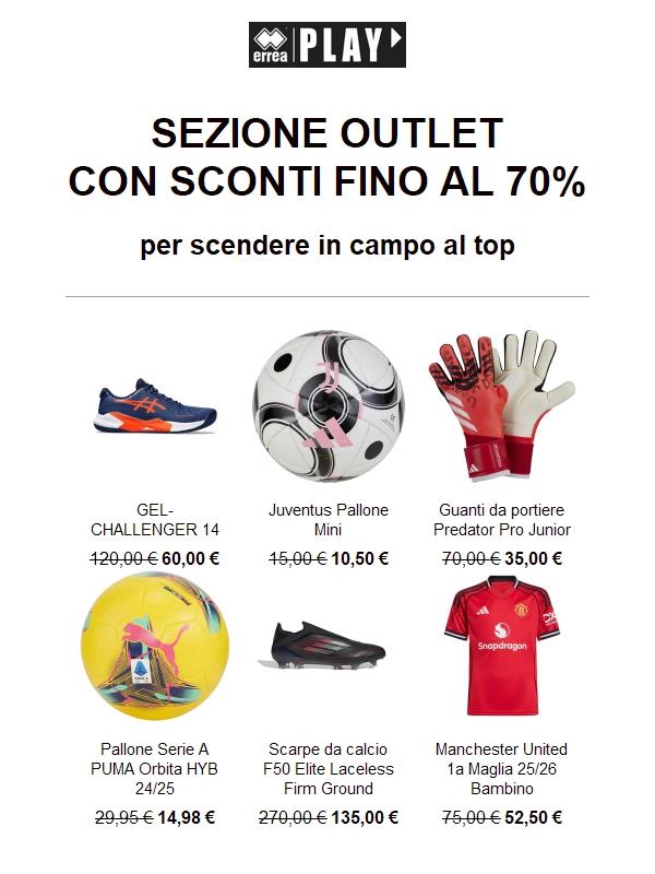 Outlet: sconti fino al 70%