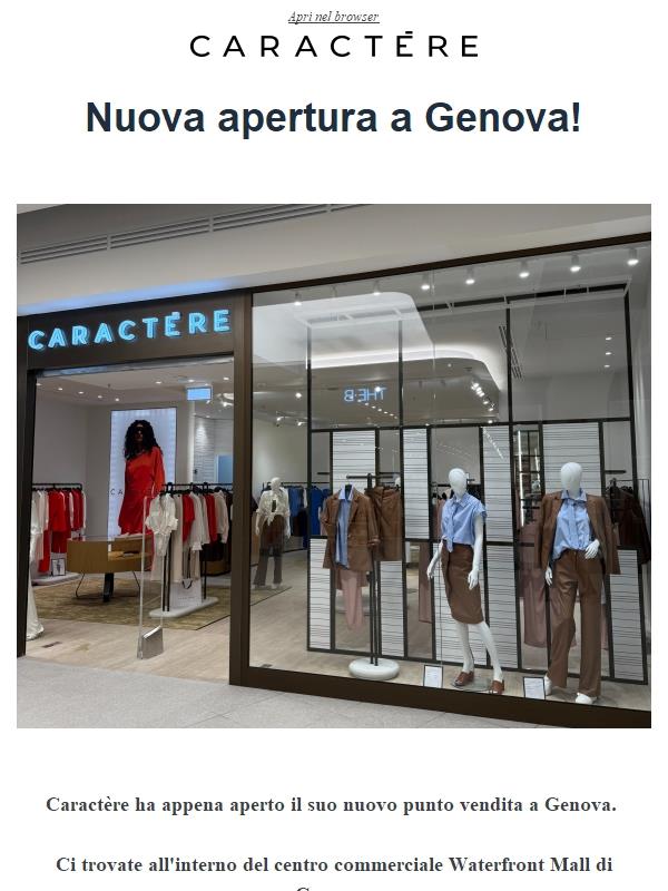 Nuova Apertura - Caractère a Genova!