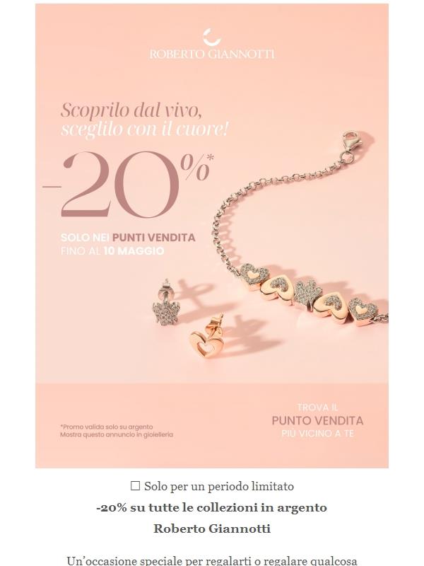 Approfitta del -20% nei nostri Punti Vendita! Sceglilo con il cuore ❤️