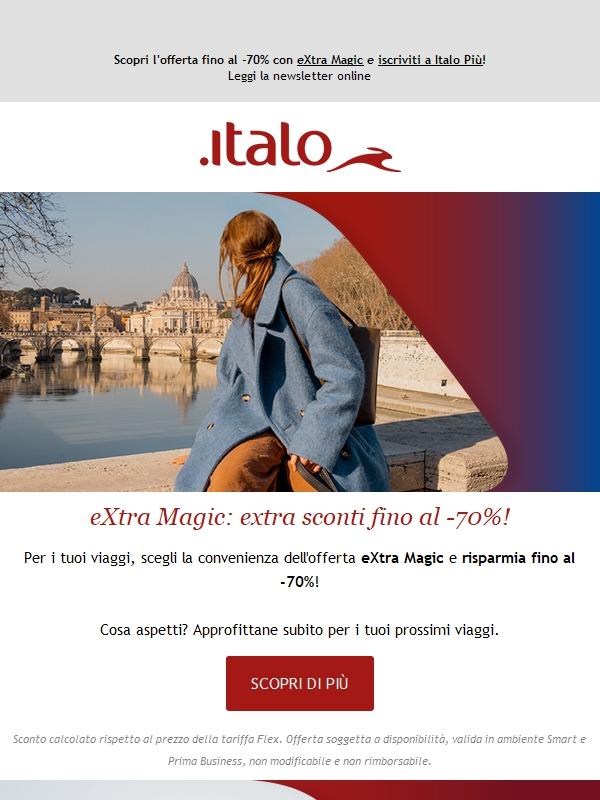 Fino al -70% con Italo eXtra Magic: vivi la magia del viaggio!