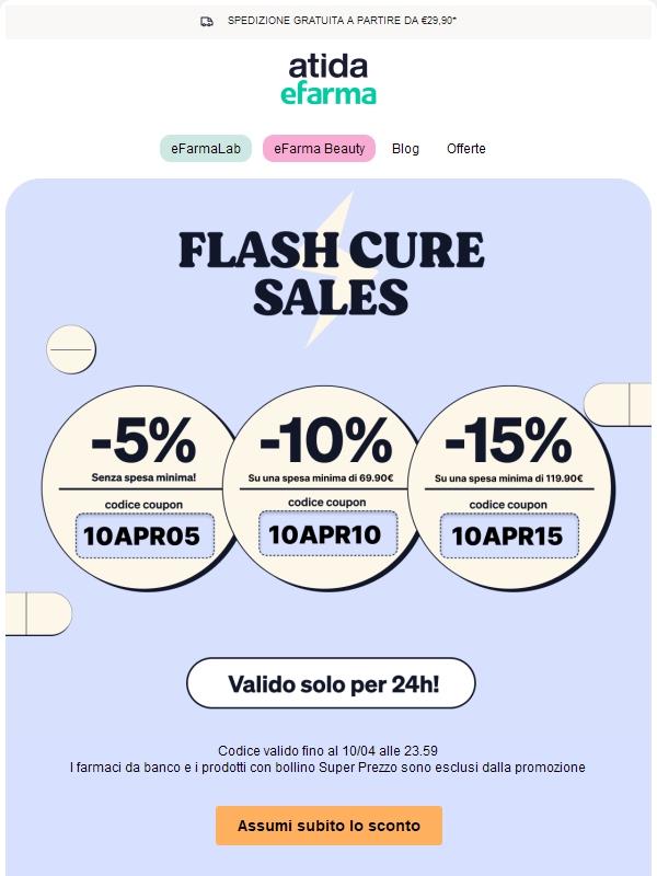 ⚡ Flash Cure Sales | Fino al 15% di Sconto!