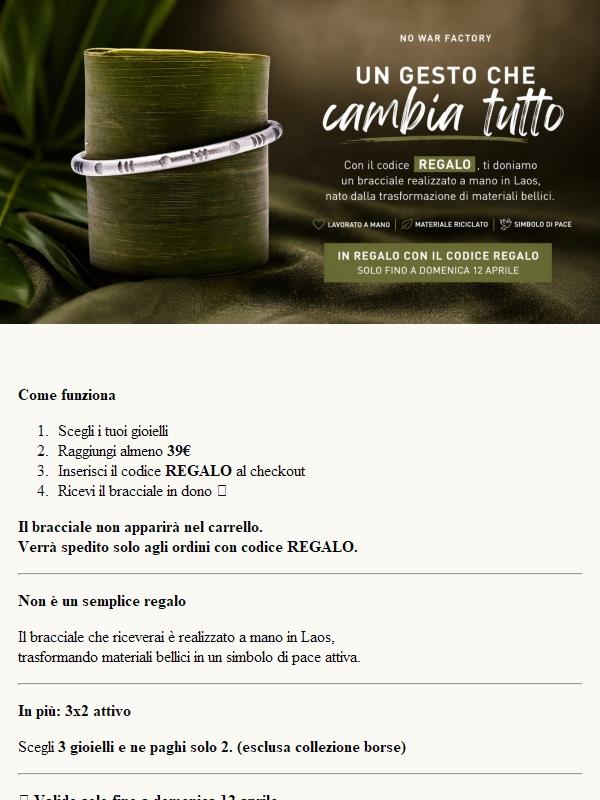 🎁 Con REGALO ricevi un bracciale in dono