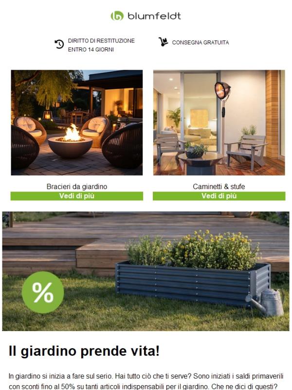 È  ora di andare in giardino! Sconti fino al 50% anche sui prodotti da giardino