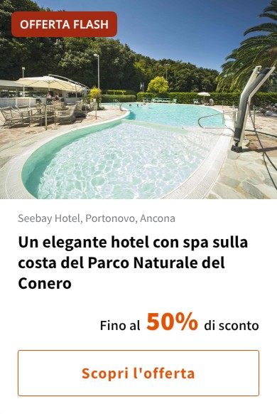 Un elegante hotel con spa sulla costa del Parco Naturale del Conero