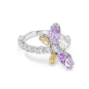 Anello con motivo Ariana Grande x Swarovski, Taglio misto, Libellula, Multicolore, Placcato rodio