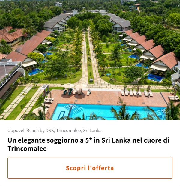 Un elegante soggiorno a 5* in Sri Lanka nel cuore di Trincomalee