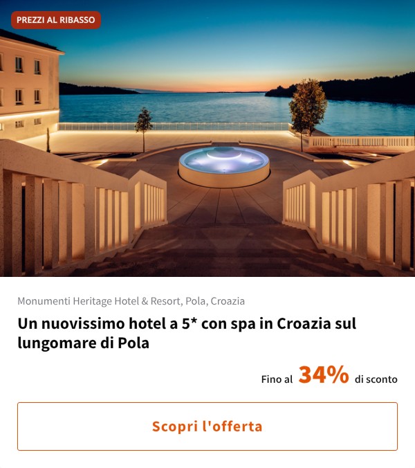 Un nuovissimo hotel a 5* con spa in Croazia sul lungomare di Pola