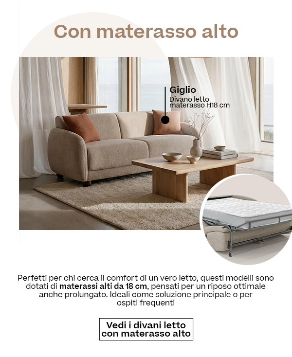Divani Letto con materasso alto