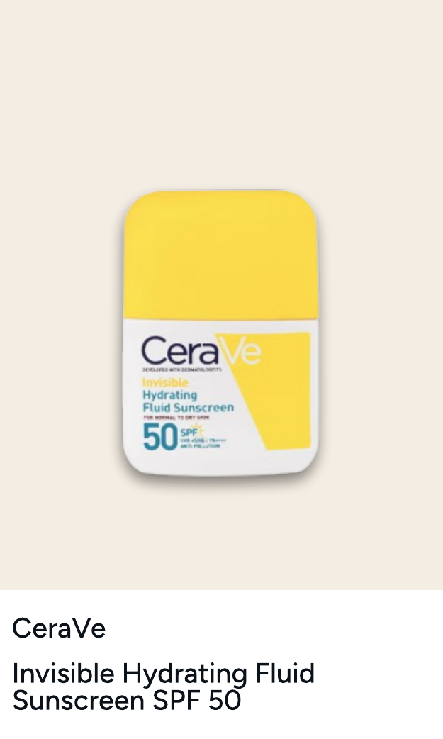 CeraVe Invisible Hydrating Fluid Sunscreen SPF 50 50ml