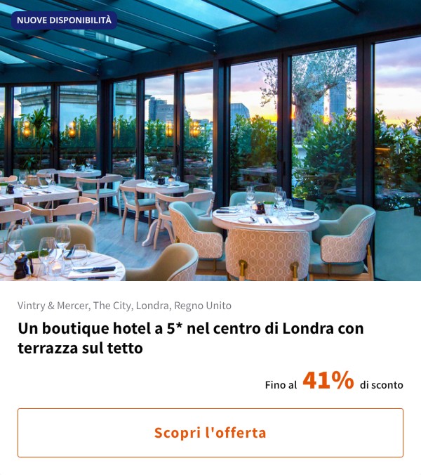 Un boutique hotel a 5* nel centro di Londra con terrazza sul tetto