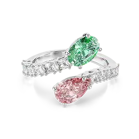 Anello aperto Ariana Grande x Swarovski, Taglio misto, Multicolore, Placcato rodio