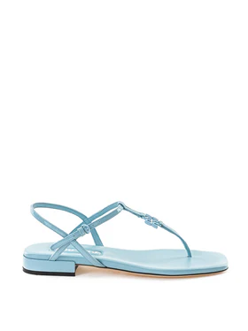 Sandalo Infradito in Vernice Azzurra Miu Miu
