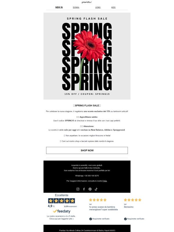 ✨ SPRING FLASH SALE – SOLO PER OGGI! ✨