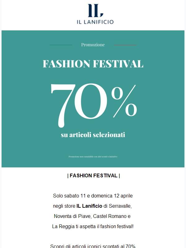 70% su articoli selezionati💥Inizia il fashion festival