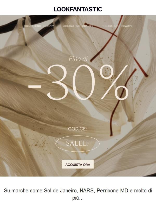 Beauty fino al 30% di sconto