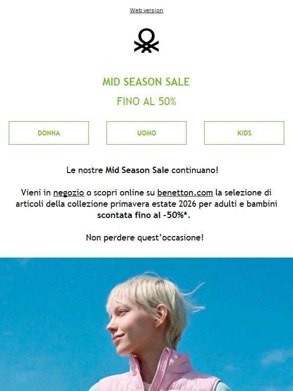 Sconti fino al -50%: le Mid Season Sale continuano