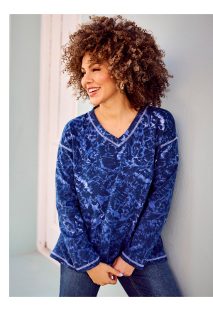 Felpa con farfalle con scollo a V e maniche lunghe