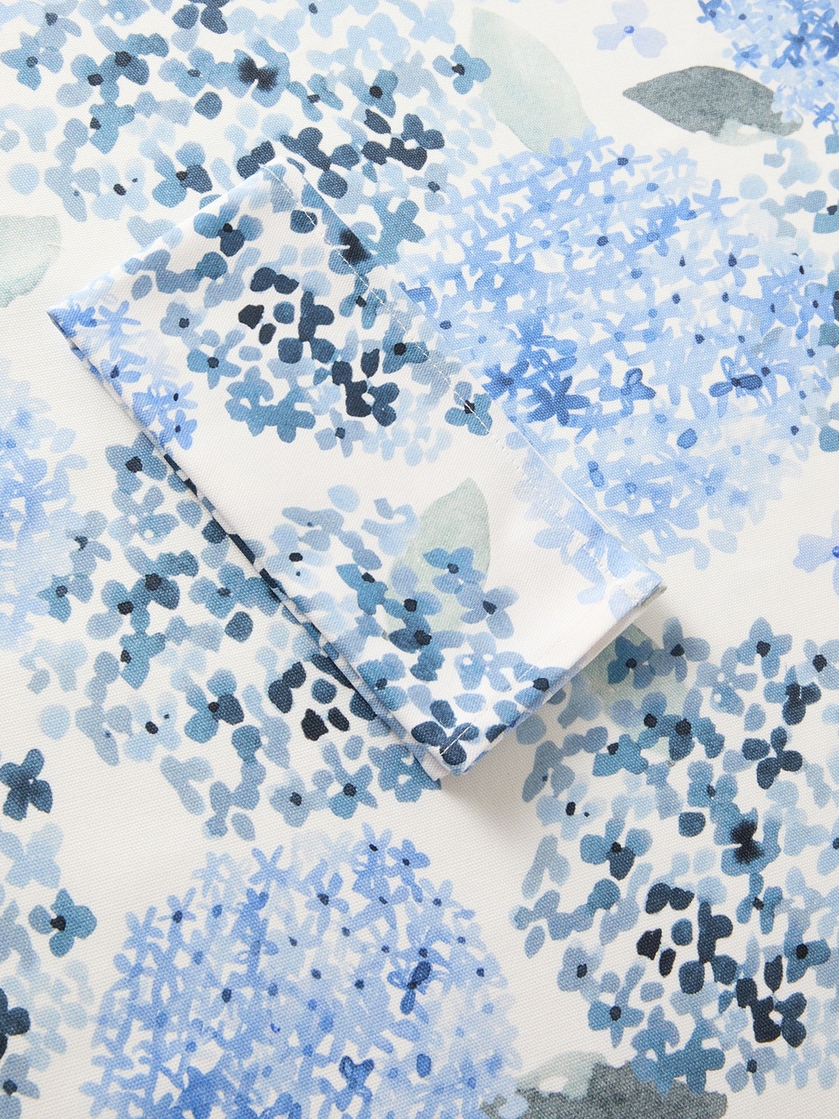 Set 2 tovaglioli in panama di cotone con stampa ortensie