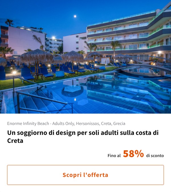 Un soggiorno di design per soli adulti sulla costa di Creta