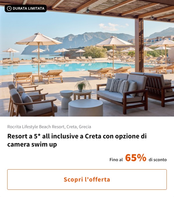 Resort a 5* all inclusive a Creta con opzione di camera swim up