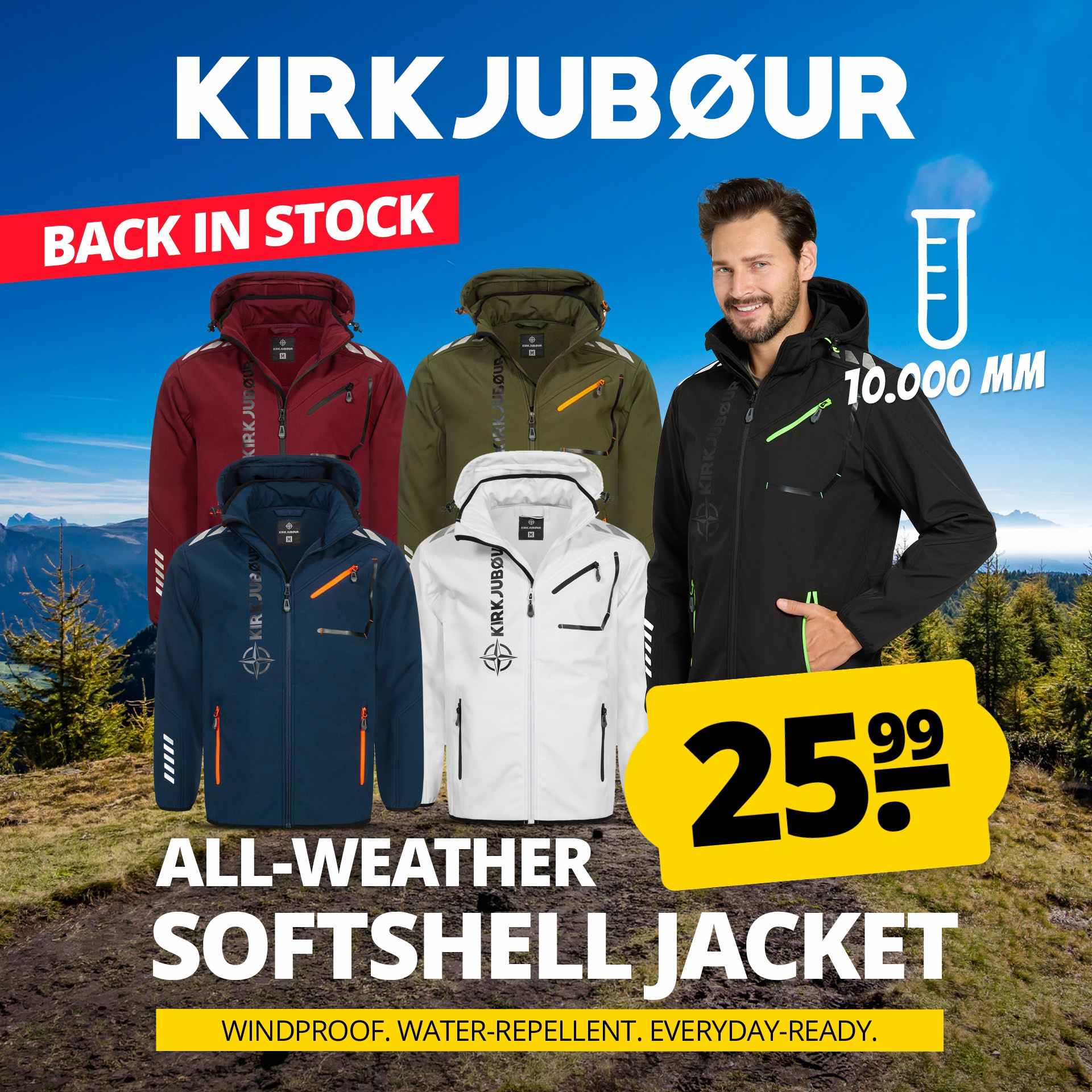 kirkjubour alvik uomo giacca softshell 10.000 mm di colonna d acqua blu