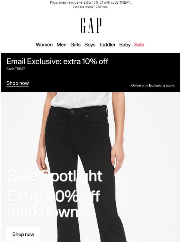 Your deal is waiting: extra 40% off sale looks