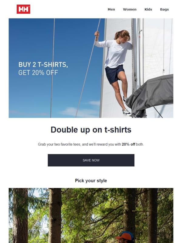 Hurry: 20% off t-shirts