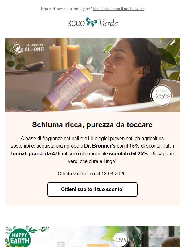 ALL-ONE con i saponi Dr. Bronner's 🫧 in sconto fino al -25%