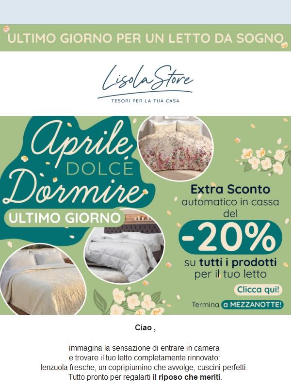 ☀️ Ad aprile prenditi cura del tuo riposo: rinnova il tuo letto con fantastici sconti