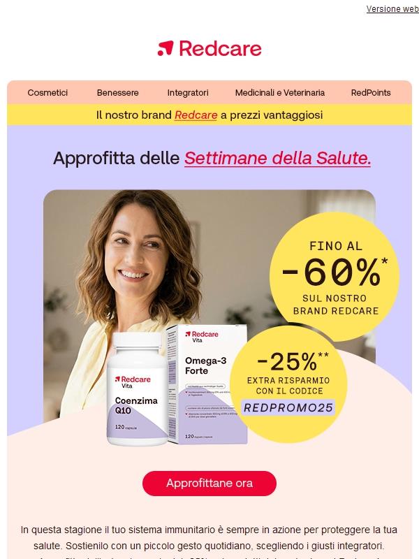 Ottieni il 25% di sconto su tutti i prodotti Redcare! 🤩