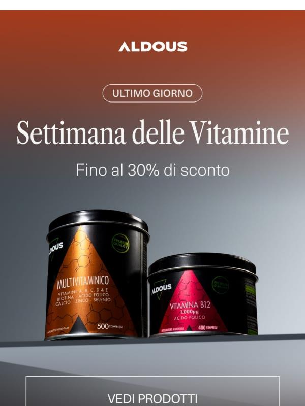 Ultimo giorno con -30% su tutte le vitamine 🍊 Settimana delle Vitamine