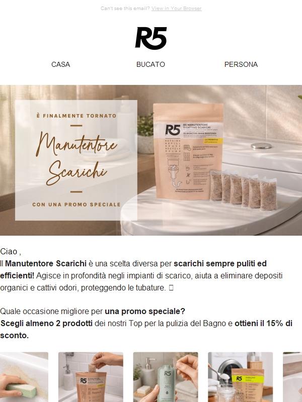 È tornato il Manutentore Scarichi! Con lo sconto!