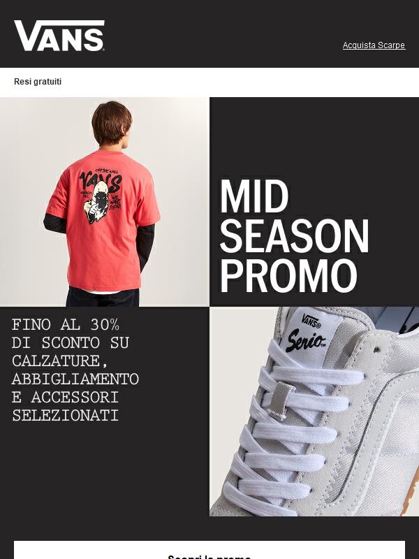 Promo di metà stagione: fino al 30% di sconto