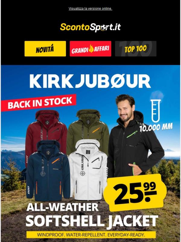 La popolare giacca Softshell è di nuovo disponibile a 25,99 €! ☔