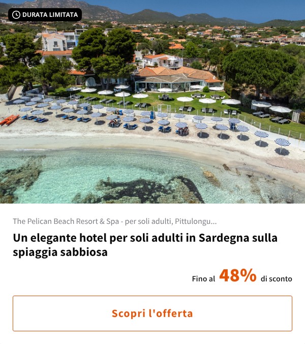 Un elegante hotel per soli adulti in Sardegna sulla spiaggia sabbiosa