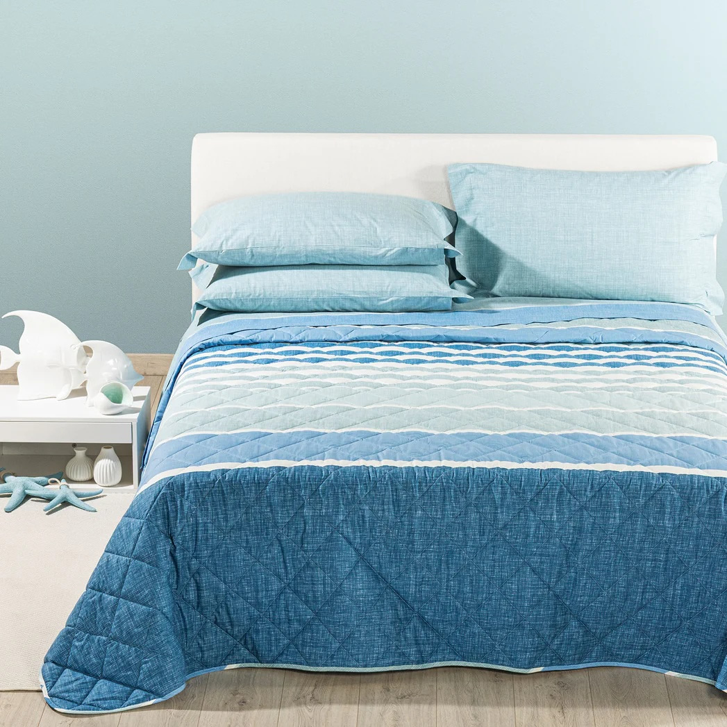 Image of COPRILETTO TRAPUNTATO RIVER IN COTONE PIAZZA E MEZZA CALEFFI