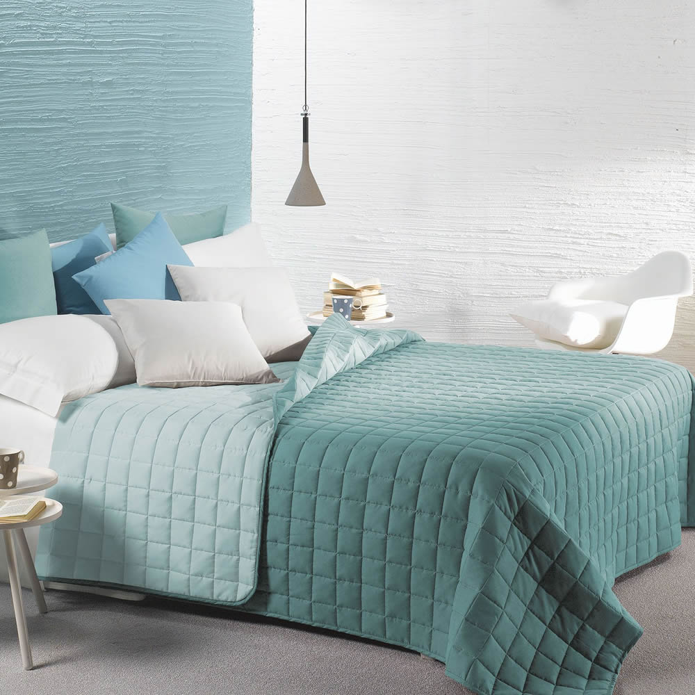 Image of COPRILETTO TINTA UNITA DOUBLE MODERN PIAZZA E MEZZA CALEFFI