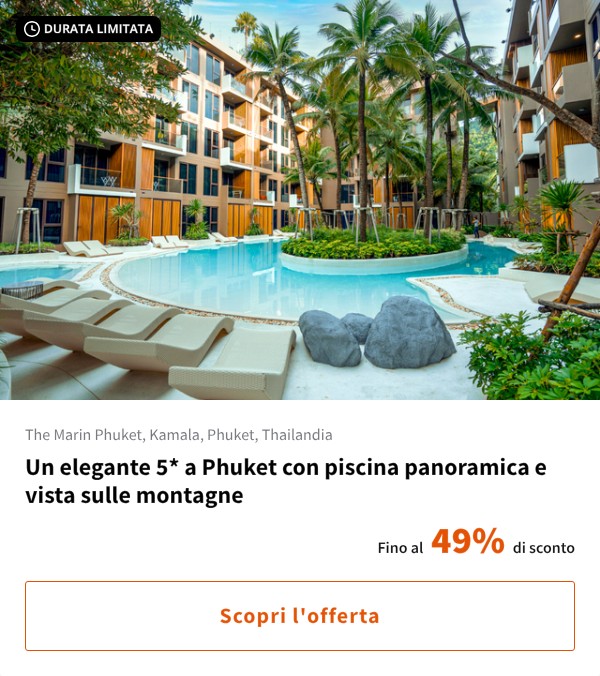 Un elegante 5* a Phuket con piscina panoramica e vista sulle montagne