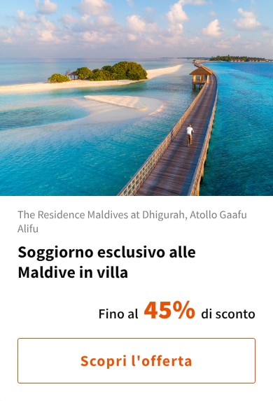Soggiorno esclusivo alle Maldive in villa